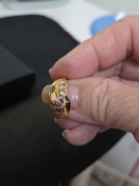 14K Solid  Gold Solitarie Zircon Rings Pre-Owned